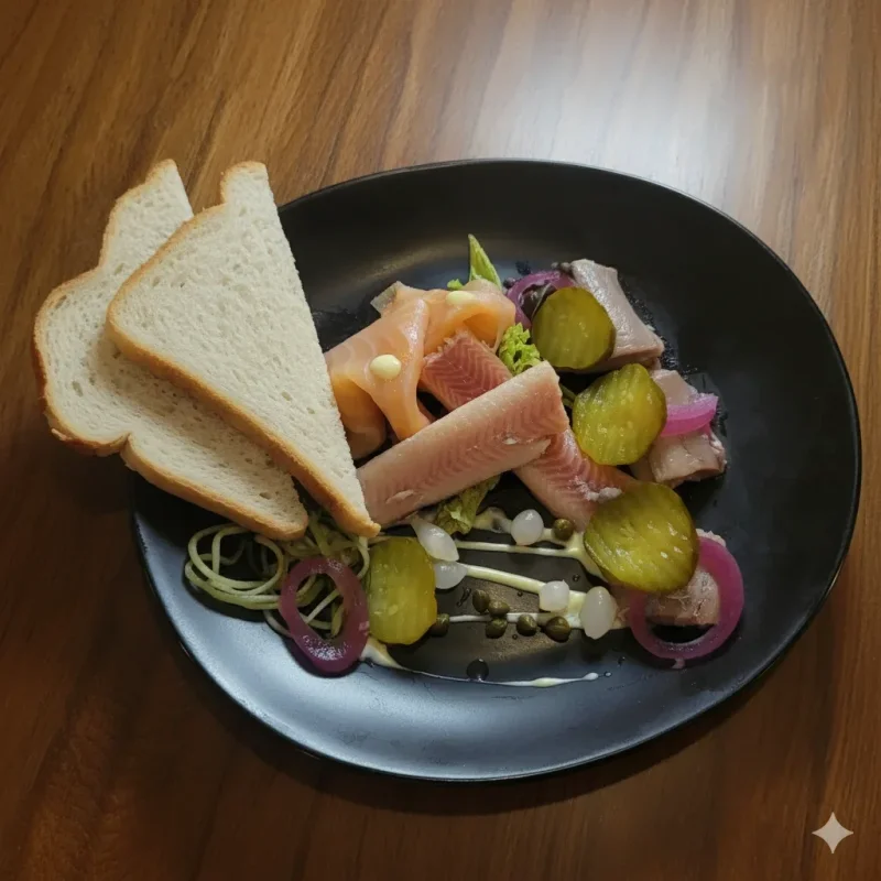 Visplateau met Toast