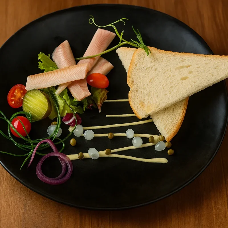 Gerookte paling op toast